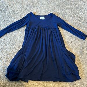 Remie girl navy dress with pockets